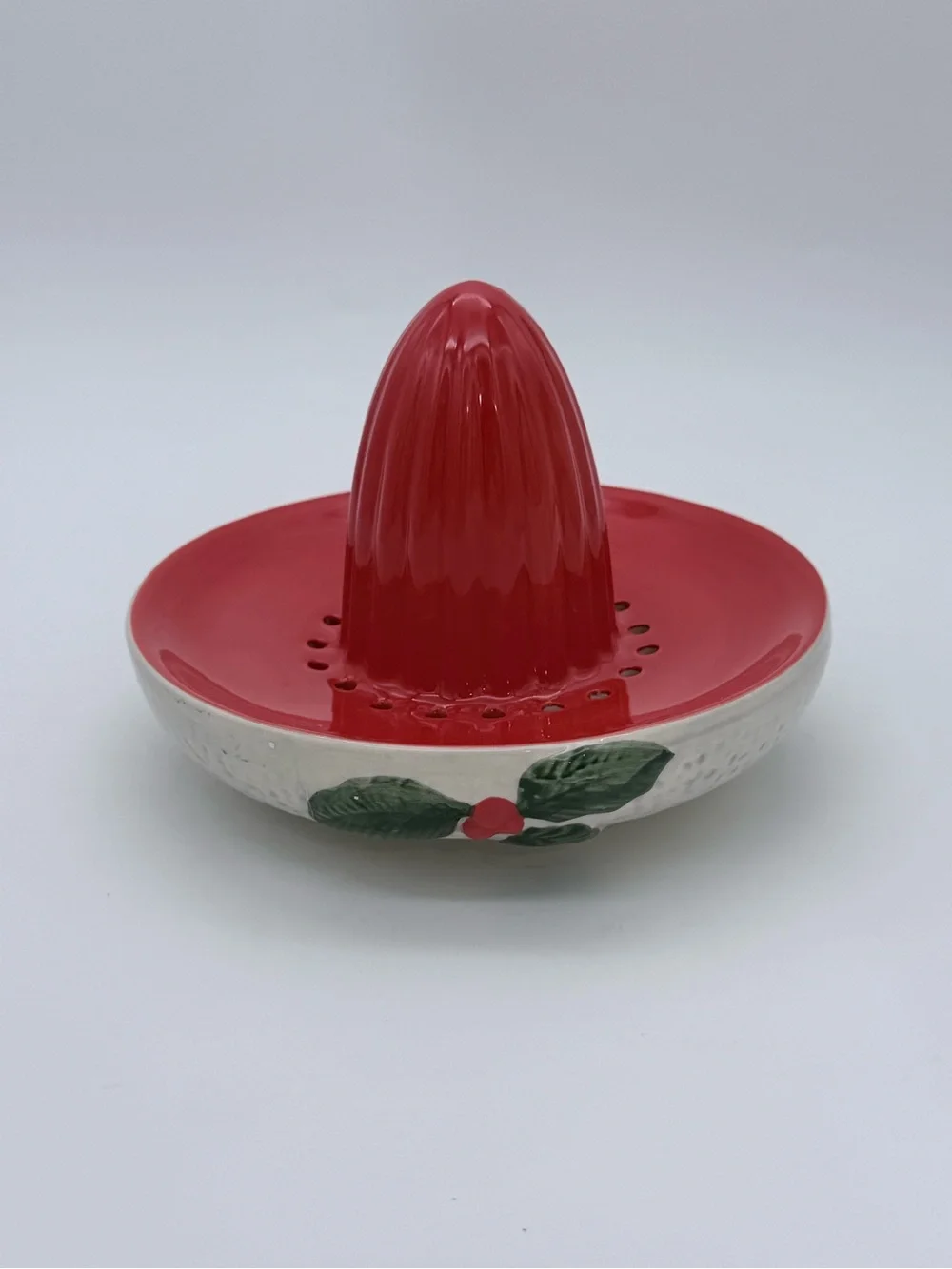 Vintage Cracker Barrel 2pc Santa Claus Juicer Reamer & Jug 8”
